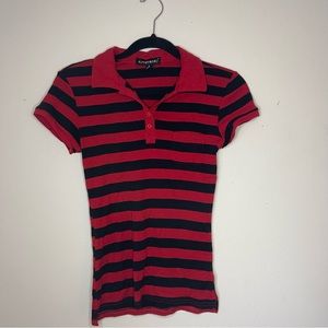 Black and Red Striped Shirt Slim Fit Women’s
